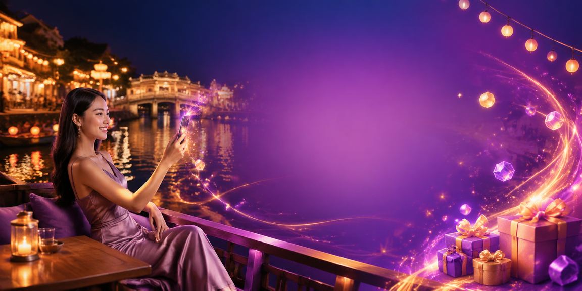 Người dùng chơi casino di động tại Hội An bên tách cà phê