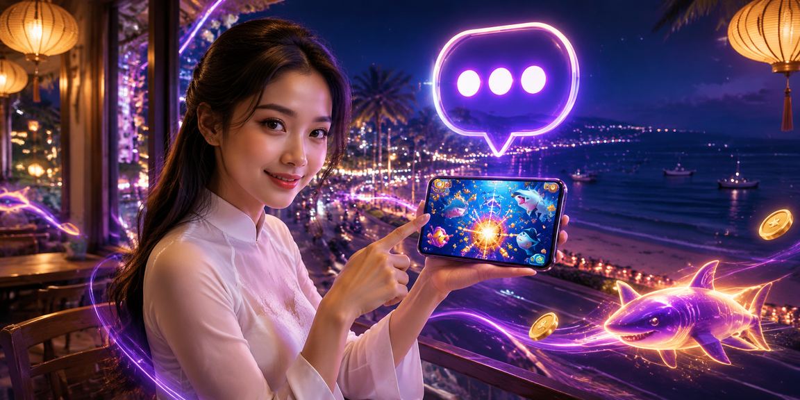 Người chơi tại Mũi Né thưởng thức trò chơi bắn cá trên thiết bị di động